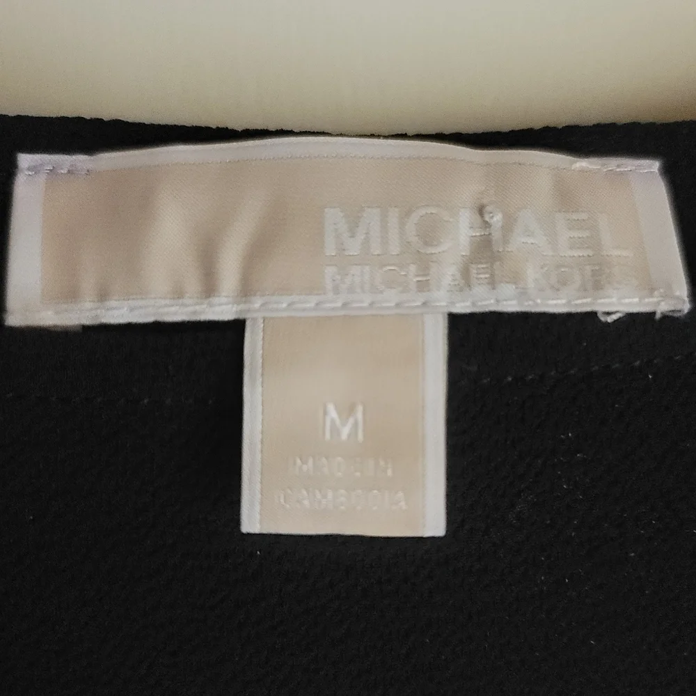 Michael Kors Women's Black Roll-Up Sleeve Blouse Top - Medium - Picture 5 of 7